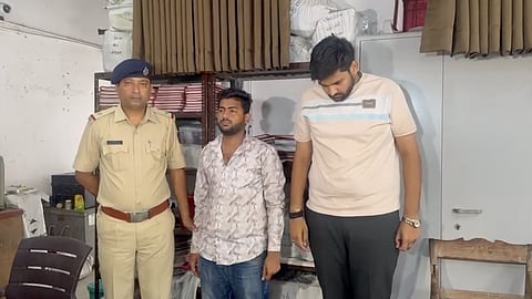 BJP's Aditya Upadhyay (right) and associate Gaurav Singh (centre) arrested in gang rape case.