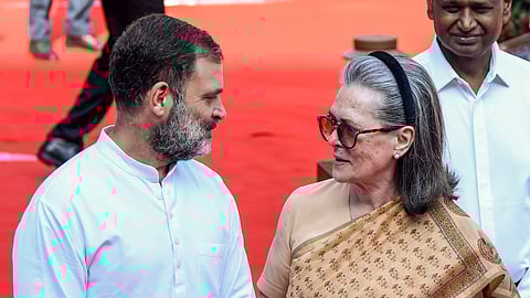 Congress leaders Sonia Gandhi and Rahul Gandhi.