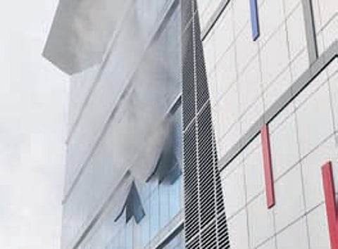 Minor fire broke out at Nidhi Bahavan on Wednesday.