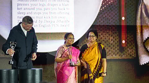 Banu Mushtaq and Deepa Bhasthi at The International Booker Prize event