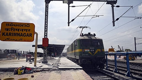 A view of the revamped Karimnagar railway station, which will be inaugurated on Thursday.