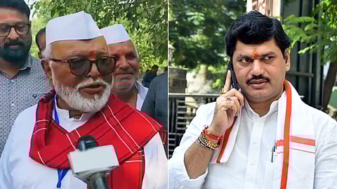 NCP leaders and prominent OBC faces in Maharashtra, Chhagan Bhujbal (L) and Dhananjay Munde (R).