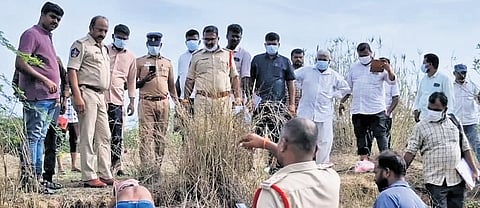 The body of Venkateshu being exhumed at Kancheepuram in Tamil Nadu.