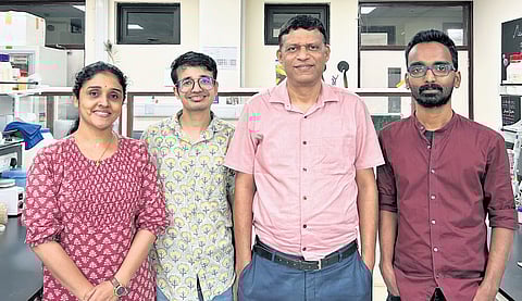 Prof Nishant K T with his research team at IISER, Thiruvananthapuram