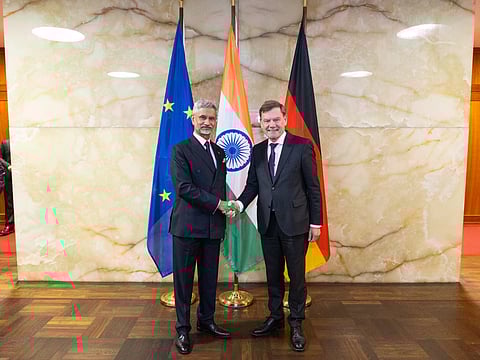 External Affairs Minister S Jaishankar with the Foreign Minister of Germany, Johann Wadephul.