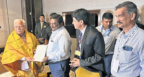 Electricity Minister S S Sivasankar taking part in the southern region power ministers’ conference held in Bengaluru on Friday