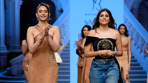 (L-R) Actor Rakul Preet Singh and designer Nishtha Bansal