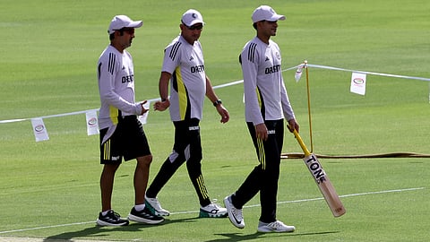 India Test captain Shubman Gill with head coach Gautam Gambhir and chief selector Gautam Gambhir