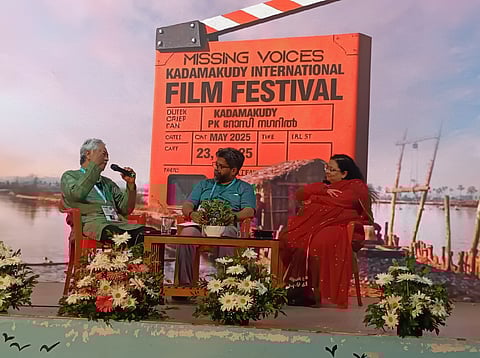 Girish Kasaravalli speaks at Kadamakkudy International Film Festival.