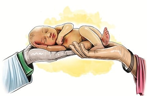 Following the delivery, the mother was shifted to the labour room for postnatal care, while the newborn was admitted to the Neonatal Intensive Care Unit for observation.