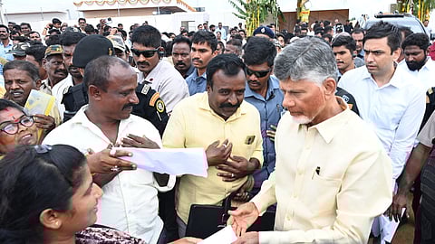 AP CM Nara Chandra Babu Naidu received representations from public in Kuppam, before leaving for Amaravati.