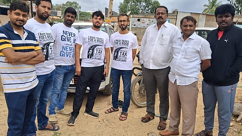 Residents of Varthur, Balagere, Gunjur, and Panathur gather near Panathur railway underpass to protest against the bad infrastructure