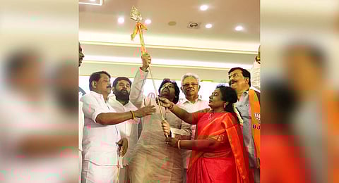 Andhra Pradesh Deputy Chief Minister Pawan Kalyan during One Nation One Election seminar held at Thiruvanmiyur in Chennai.