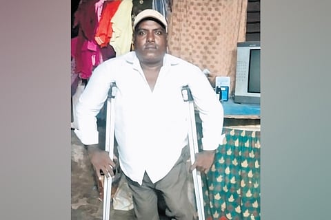 41-year-old polio-affected Gangula Jagannadham, a native of Karepalli village, said that he had visited weekly Prajavani programmes at the Collector’s office 20 times, requesting the government to sanction him a loan of Rs 2 lakh to set up a business.