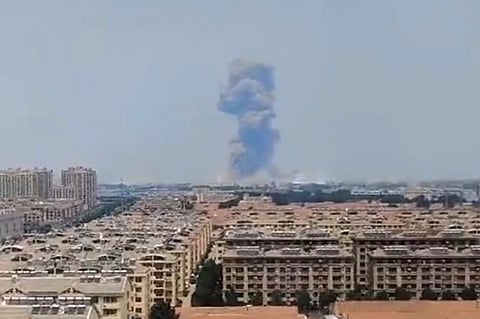Explosion at a chemical plant in China's eastern Shandong province.