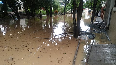 A flooded locality near Benniganahalli Lake near CV Raman Nagar.