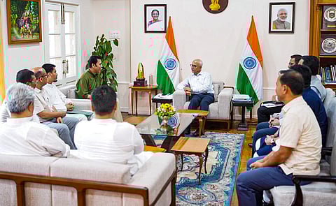 Ten MLAs from Manipur met Governor Ajay Kumar Bhalla at the Raj Bhavan in Imphal on Wednesday, demanding the formation of a “popular” government.
