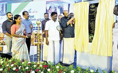 Industries Minister P Rajeeve inaugurating the KINFRA mini industrial park at Thonnackal in Thiruvananthapuram on Wednesday