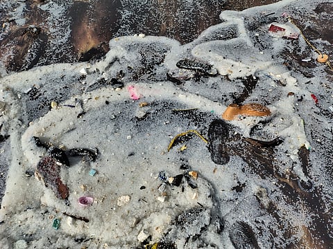 Kanniyakumari district authorities told TNIE that 25-kg bags full of plastic nurdles in large quantities started washing ashore on Wednesday afternoon.