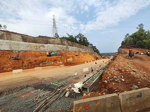 NH 66 works are ongoing at Vattappara Valavu near Valanchery in Malappuram.