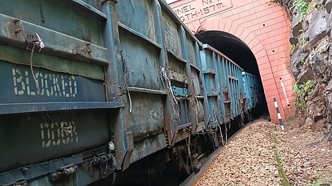 The freight train that goes off track inside a tunnel on the Kottavalasa–Kirandul (KK) railway section.