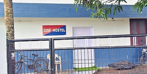 The CISF hostel at Nayathode, near the site where a 24-year-old youth was killed allegedly by two CISF personnel