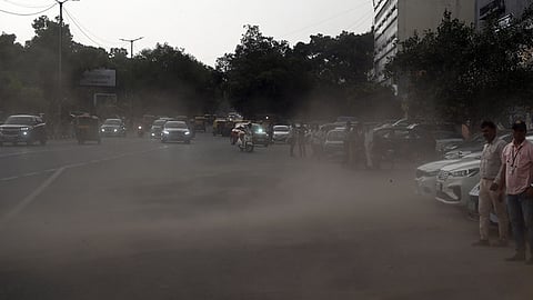 Areas from Gol Dak Khana to central Delhi and adjoining regions reported hazy conditions as strong winds carried dust across the capital.