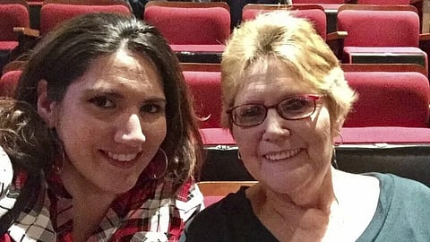 In this 2016 image provided by Misti Leon, she sits with her mom Juliana Leon.