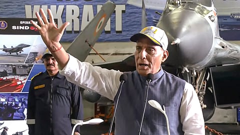 In an interaction with naval warriors on board aircraft carrier INS Vikrant off Goa, Defence Minister Rajnath Singh said Operation Sindoor is not just a military action but India's frontal assault against terrorism