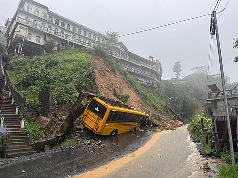 Landslide caused by heavy rain