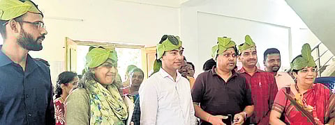 A seven-member Central team being accorded a traditional welcome from local tribals during their visit to Alluri Sitarama Raju district on Saturday.