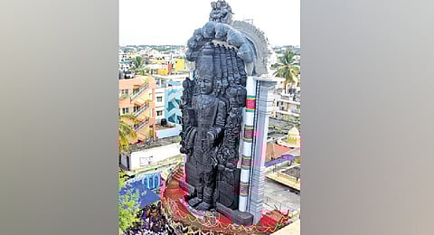 108 feet Maha Vishnu statue at Ejjipura in Bengaluru.