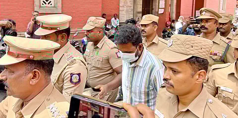 Gnanasekaran leaving the court after the sentence was pronounced.