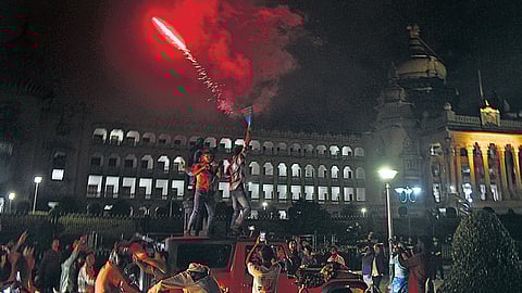 RCB fans burst out onto the streets across the city late into the night to celebrate the home team’s first ever IPL victory.
