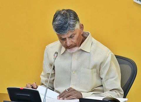 CM Nara Chandrababu Naidu during review meeting on Kolleru Wildlife Sanctuary at Secretariat in Velagapudi on Monday.