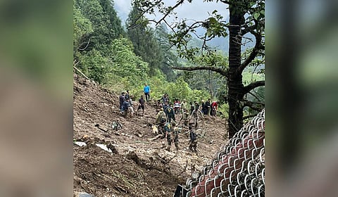 Ongoing rescue operations after the Sikkim landslides.