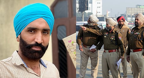 Youtuber Jasbir Singh (L); Punjab Police.