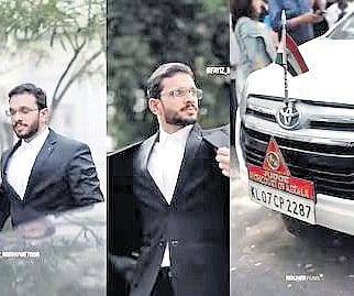 A screen grab of the video made by the lawyer with the visual of the High Court judge’s official vehicle and number plate