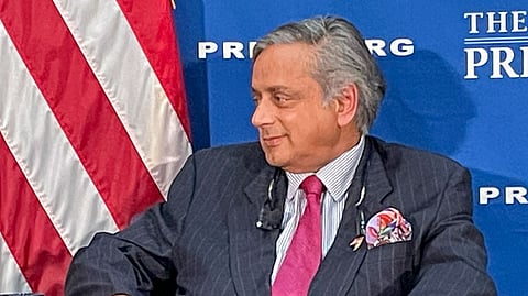Congress leader Shashi Tharoor during an interaction with journalists, at the National Press Club in Washington DC, USA, Wednesday, June 4, 2025.