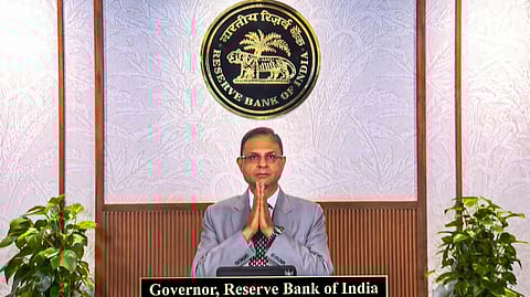 RBI Governor Sanjay Malhotra gestures while delivering the Monetary Policy statement, in Mumbai, Friday, June 6, 2025.