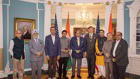 The Indian delegation, led by Congress MP Shashi Tharoor, meets with US Deputy Secretary of State Christopher Landau in Washington on Friday.