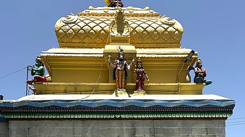 A big image of Rama in a tiny village temple