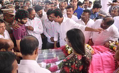 BRS president KCR consoles the family members of BRS MLA Maganti Gopinath who passed away on Sunday.
