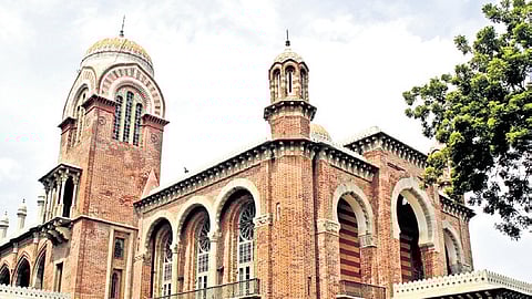 A view of the main block of University of Madras.