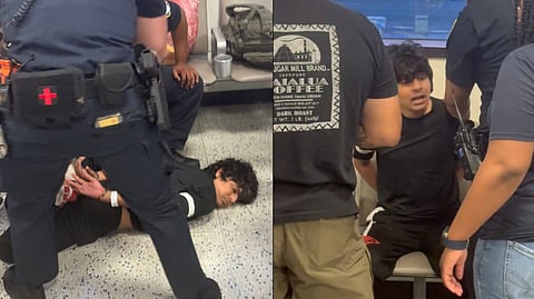 The Indian student was handcuffed and pinned to the ground at USA's Newark Airport.
