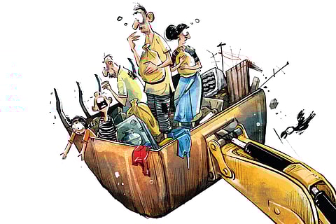 Demolition, displacement , slum eviction