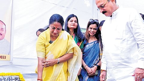 Delhi CM Rekha Gupta planted a plant sapling under the 'Ek Ped Maa Ke Naam' campaign in New Delhi on Monday.