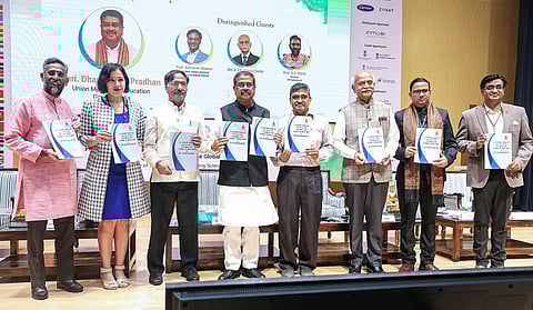 Union Minister for Education and Skill Development, Dharmendra Pradhan, attends the Annual General Meeting (AGM) and International Conference of Young Scientists, at the Indian Institute of Technology (IIT) Hyderabad, in Hyderabad on Tuesday.