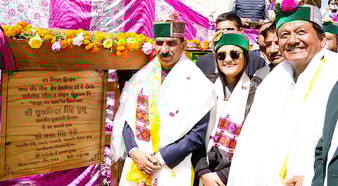 Chief Minister Sukhvinder Singh Sukhu at Shipki La (Photo | Special arrangement)