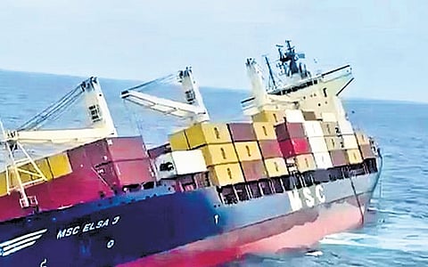 Container vessel MSC Elsa 3 that sank off Kochi on May 25